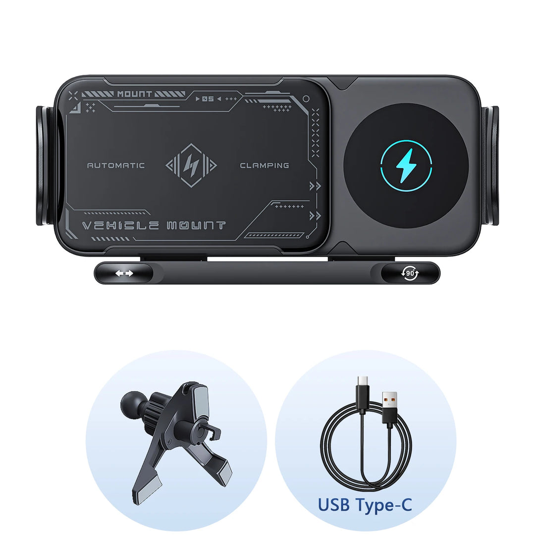 Foldable Phone Holder Car Wireless Charging Mount