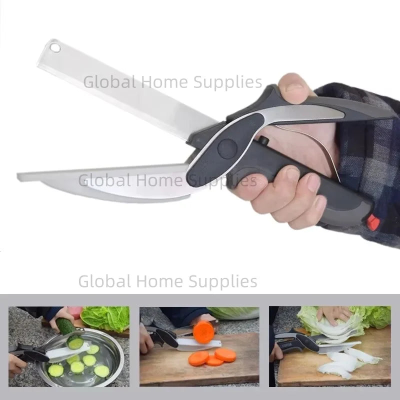 2-in-1 Food Scissors with Cutting Board