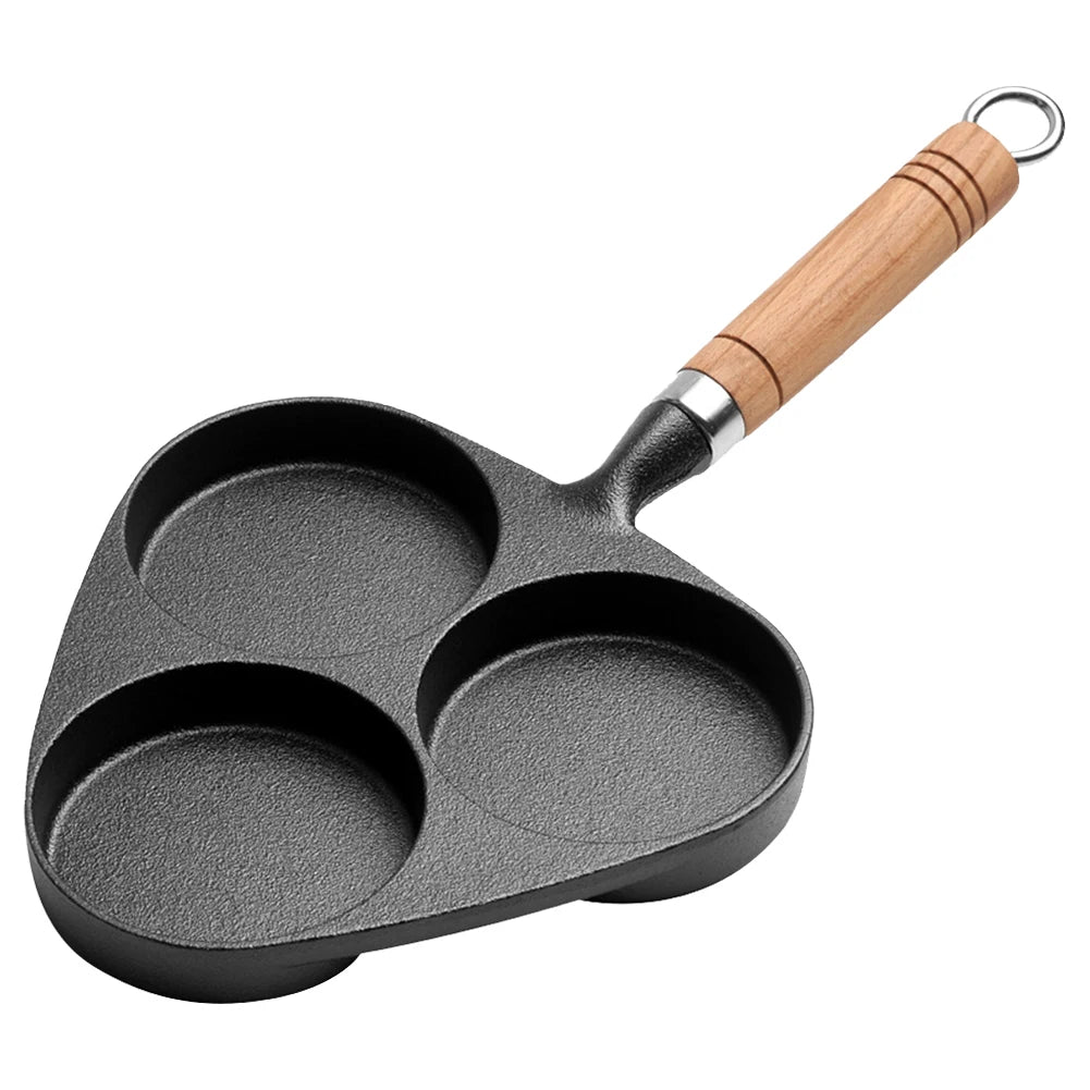 3/4/5 Hole Cast Iron Omelet Pan Non-Stick Cooking Egg Ham Pan Breakfast Grill Cooking Pot Egg Frying Pan Pancake Pan
