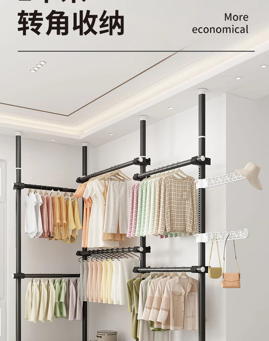 Dressing Rooms Hanger Floor Clothes Racks Clothing Shoe Floor Bedroom Garment Rack Rail Free Standing Percheros Furniture