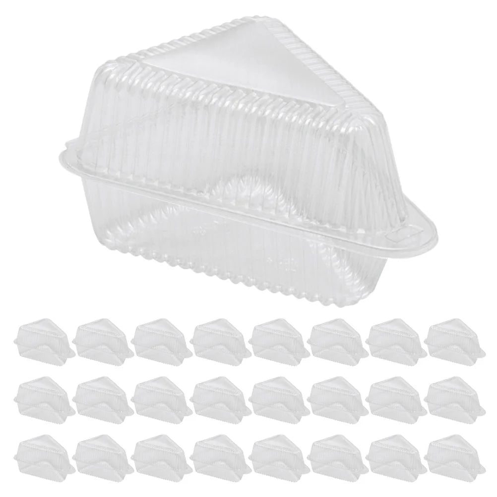 50 Pcs Cake Box Set Bread Containers Slice Carrier Triangle Pie Sandwich Cookie to Go The Pet Cheesecake