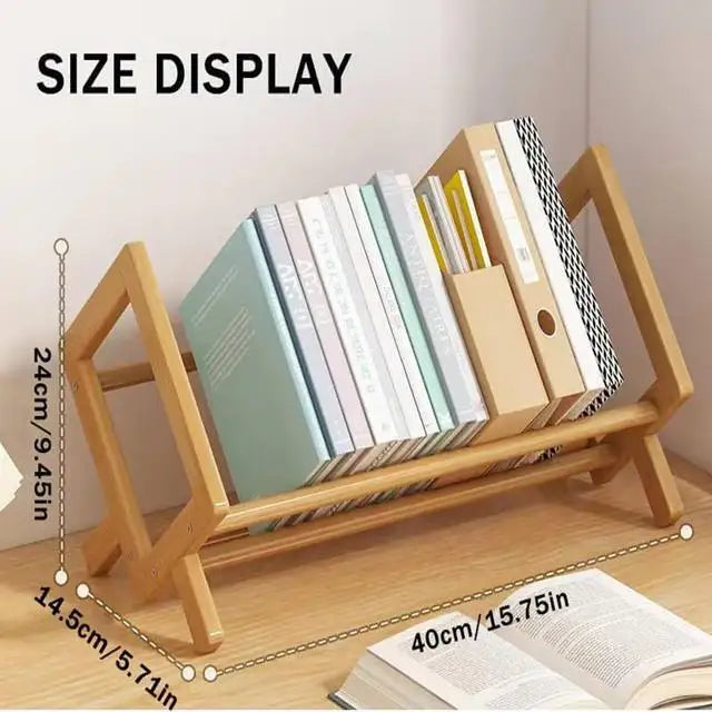 Simple Bookshelf Small Wood Bookshelf Student Desk Table Bookshelf Mini Wood Shelf Home Office Bookcase Wooden Shelves