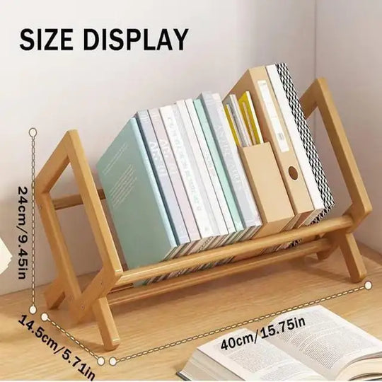 Simple Bookshelf Small Wood Bookshelf Student Desk Table Bookshelf Mini Wood Shelf Home Office Bookcase Wooden Shelves