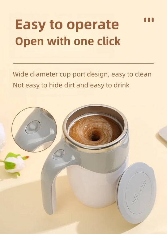Automatic Mixing Cup 380ml Portable Rechargeable Electric Stirring Stainless Steel Magnetic Rotating Blender Stirring Cup