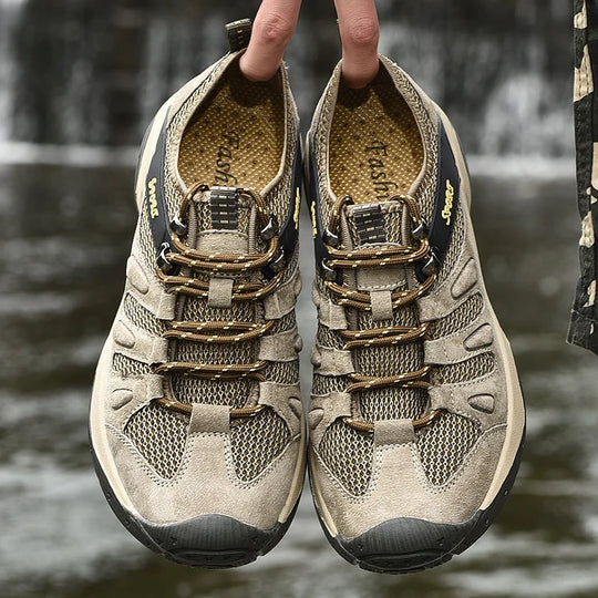 New Low-Top Lace-Up Hiking Shoes for Men Outdoor Hiking Shoes Travel Casual Shoes Breathable Treking Footwear Non-Slip Sneakers