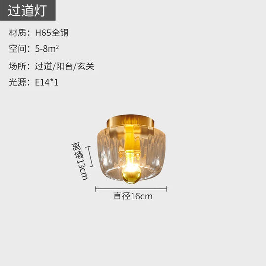 Lamp for Bedroom Simple Ancient Style Package Aisle Glass Nordic Retro Personality Balcony Corridor Stairs Wall Decor