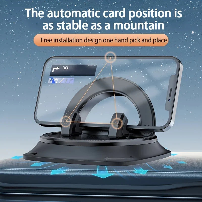 Adjustable Car Phone Holder With 360° Rotation, Silicone Anti-slip Pad, Suitable For Dashboard Navigation, Can Be Used In Cars,
