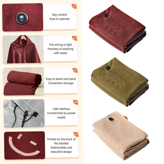 Heated Shawl Wraps For Women Energy Saving USB Powered Heating Blanket Keep Warm Body Lightweight Comfy For Office Bedroom Home
