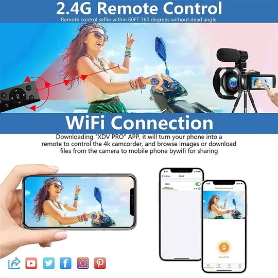 4K Professional Video Camera Camcorder