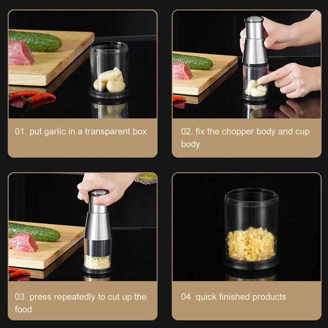 Manual Garlic Chopper Garlic Crusher Pressing Handheld Food Chopper Slicer Vegetable Cooking Crusher Home Kitchen Accessories