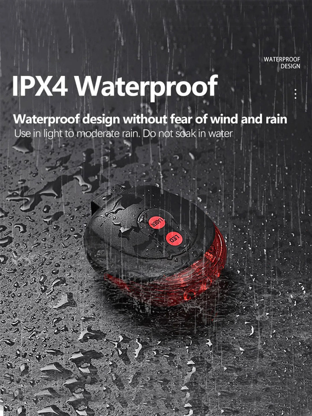 5 LED Bike Tail Lamp Night Riding Laser Light Outdoor Cycling Waterproof Safety Warning Taillight