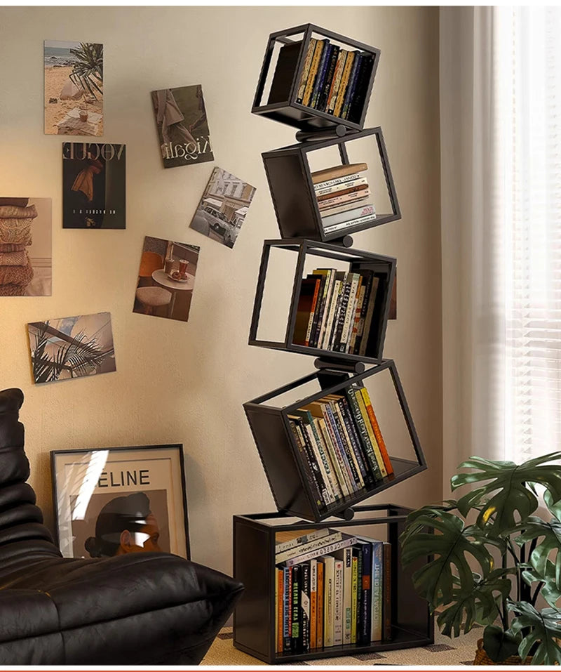 5-Layer Foldable Grid Bookshelf
