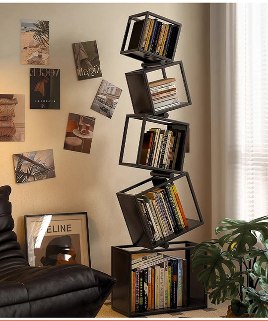 5-Layer Foldable Grid Bookshelf