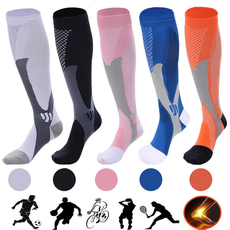 Compression Socks Travelers Socks Football Soccer Thigh Long Tube Unisex Outdoor Sports Nurses Stockings For Men Women