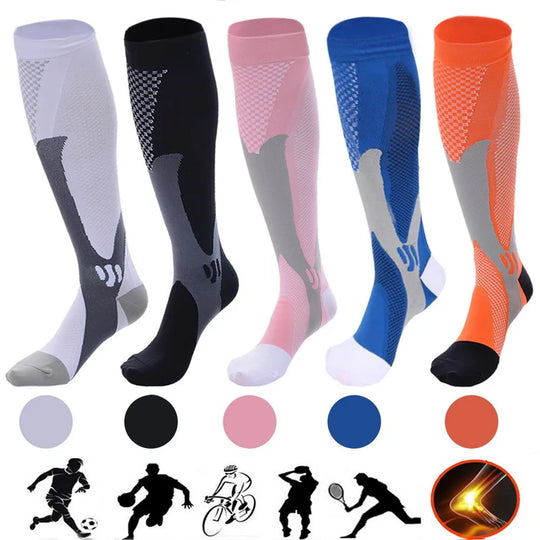 Compression Socks Travelers Socks Football Soccer Thigh Long Tube Unisex Outdoor Sports Nurses Stockings For Men Women