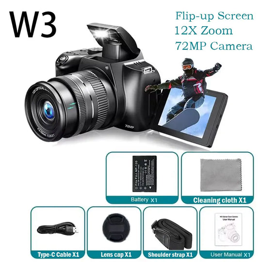 Digital Camera 4K 72MP with 12X Optical Zoom