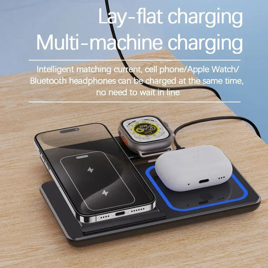 30W 3-in-1 Wireless Charger Stand with LED