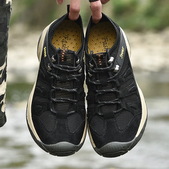 New Low-Top Lace-Up Hiking Shoes for Men Outdoor Hiking Shoes Travel Casual Shoes Breathable Treking Footwear Non-Slip Sneakers