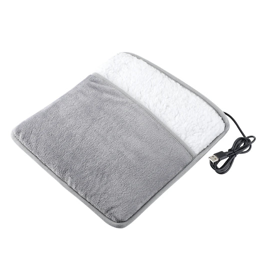 Winter Electric Foot Heating Pad USB Charging Soft Plush Washable Foot Warmer Heater Improve Sleeping Household Foot Warming Mat - Jscomfortzstore