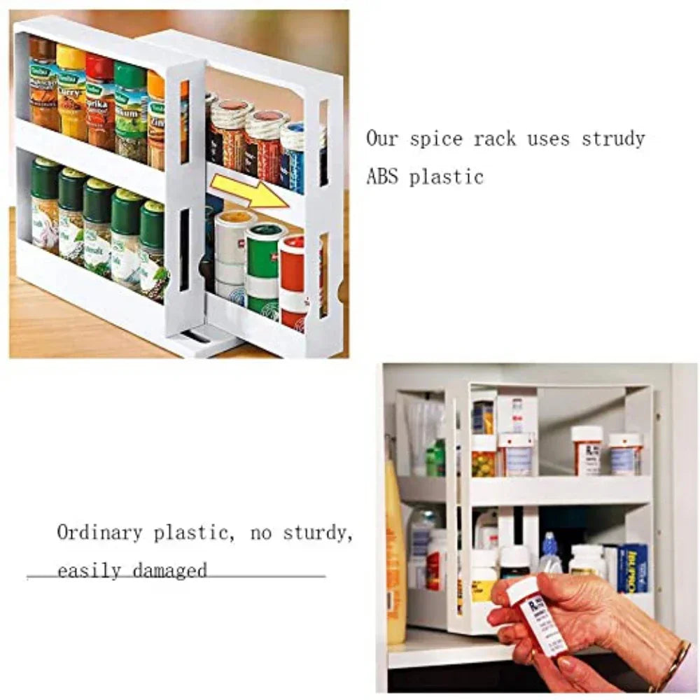2-Tier Rotating Spice Organizer Rack