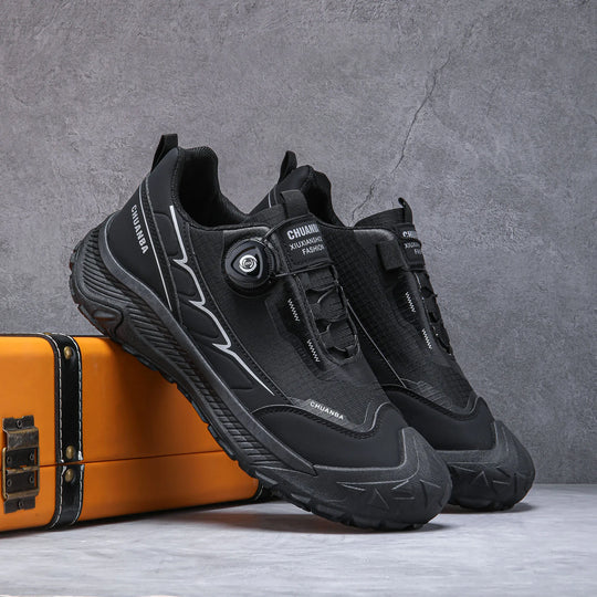 Men's low top hiking shoes, outdoor sports shoes, breathable, anti slip, wear-resistant, rotating buckle hiking shoes