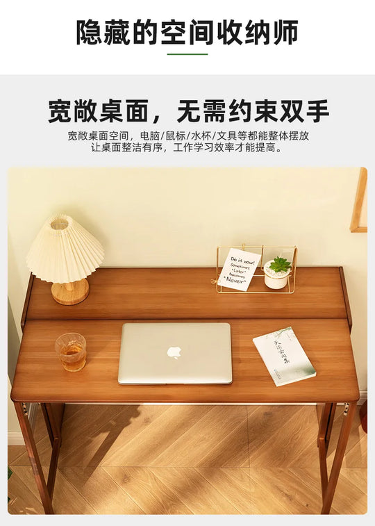 Folding Desk Computer Table Office Desk Student Home Small Desktop Solid Wood Bedroom Bedside Writing Workstation