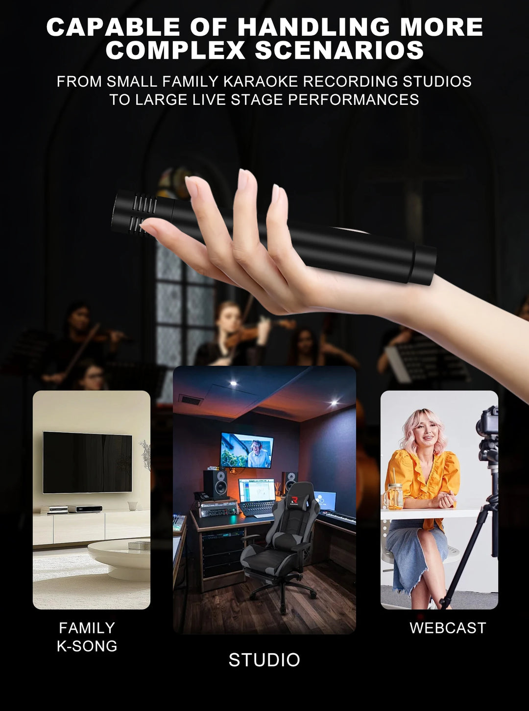 C02 Champagne Colored Metal Condenser Microphone