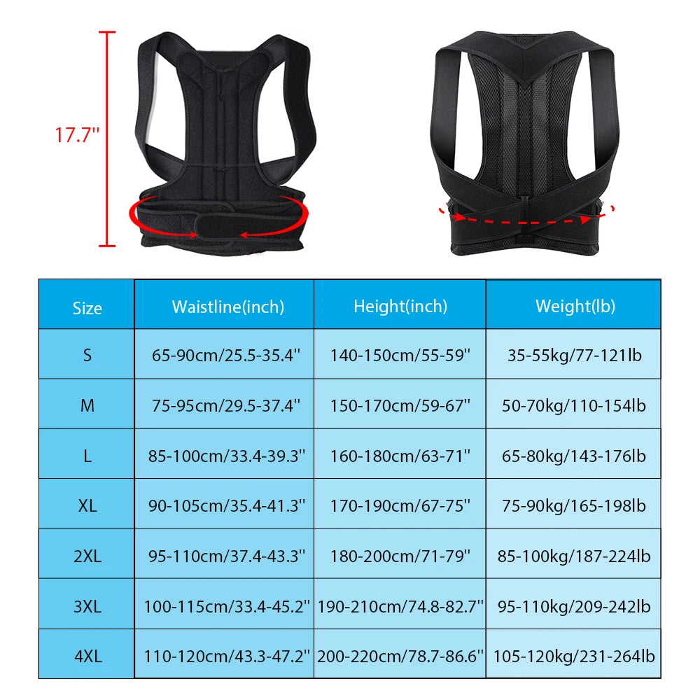 Back Brace Posture Corrector Belt for Women & Men
