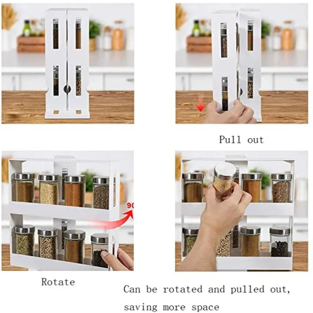 2-Tier Rotating Spice Organizer Rack
