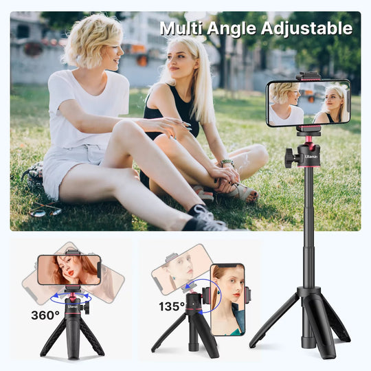 White Foldable Tripod & Monopod Mount for DSLR, Android, iPhone, Smartphone (1/4'' Thread)