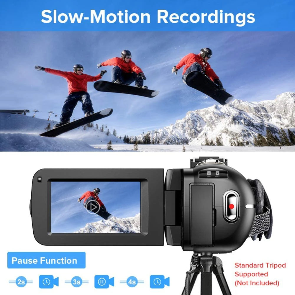 2.7K Camcorder Video Camera 36MP with LED Fill Light