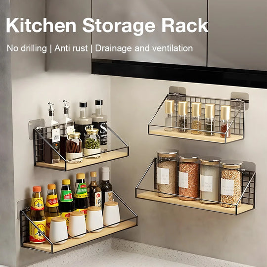 No-Drill Wall-Mounted Kitchen Spice Rack