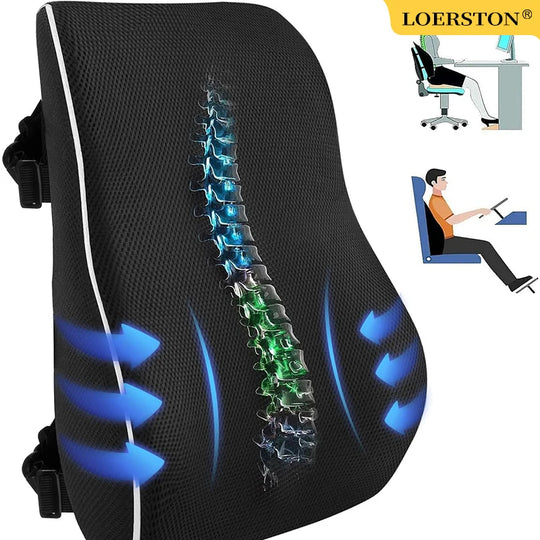 Non-Slip Memory Foam Lumbar Support Pillow