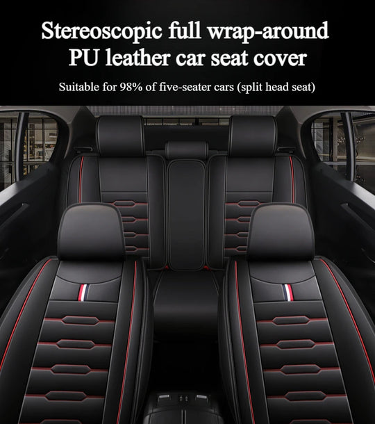 5-Seater Universal Luxury PU Leather Car Seat Covers