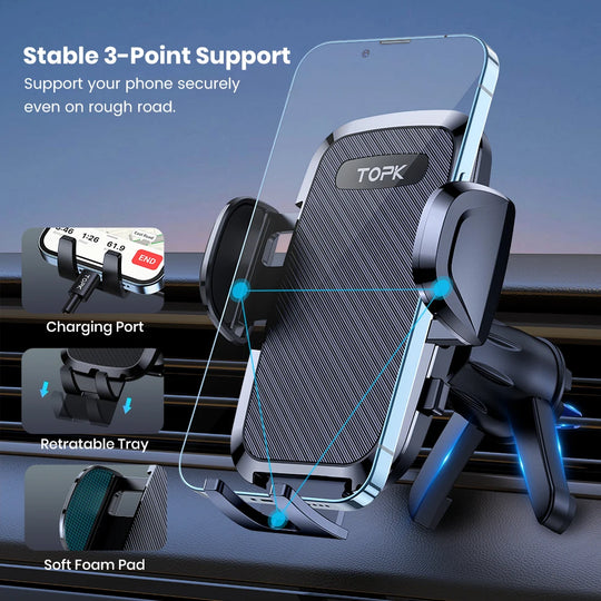 TOPK Universal Car Bracket Gravity Phone Holder
