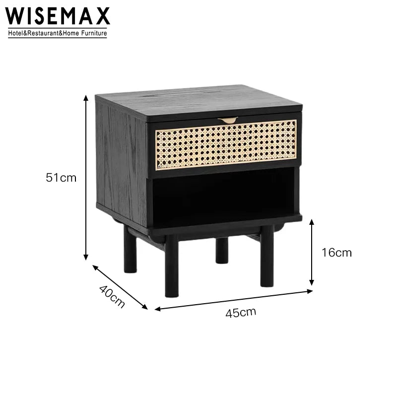 Modern Bedroom Furniture Wooden Bedside Table Nightstand Cabinet Bed End Side Table With Drawer For Home Use