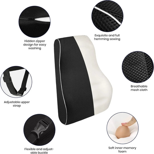 Non-Slip Memory Foam Lumbar Support Pillow