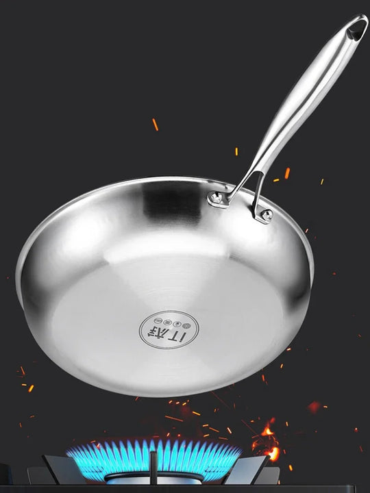 Titanium Frying Pan Thickened Non-Stick Non-Coating Hammer Pattern Fried Steak Pan Gas Stove Pot Induction Kitchen Cookwarev