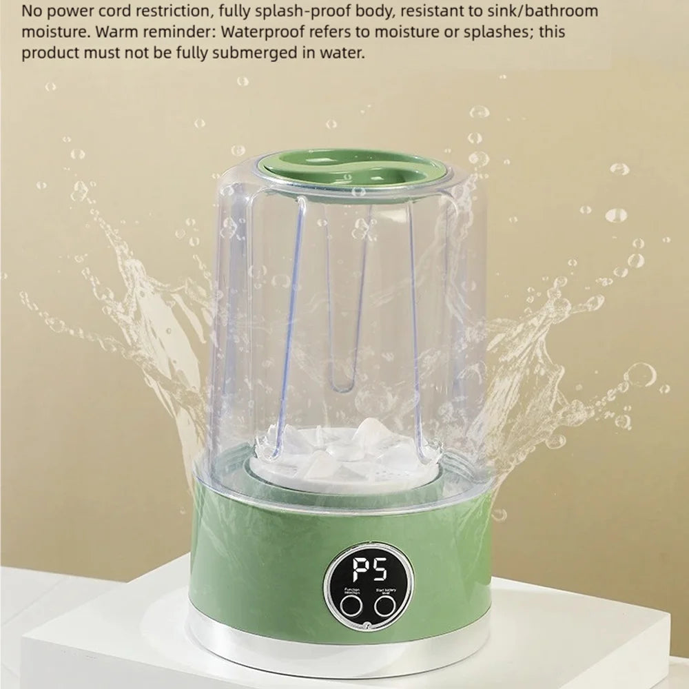 Cordless 1L Mini Washer USB Rechargeable 3000mAh 2-Speed Portable For Travel Socks Underwear Clothes Washing Cups