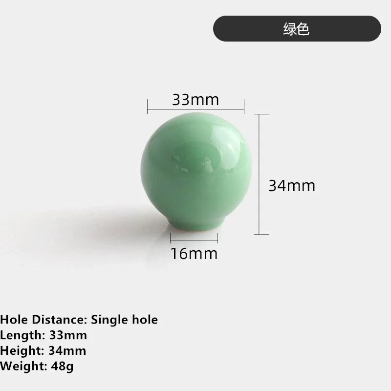 Handles Drawer Cabinet Furniture Kitchen Handles for Cabinet Knob Door Drawer Knob Colour Ceramics Rotundity Single Hole