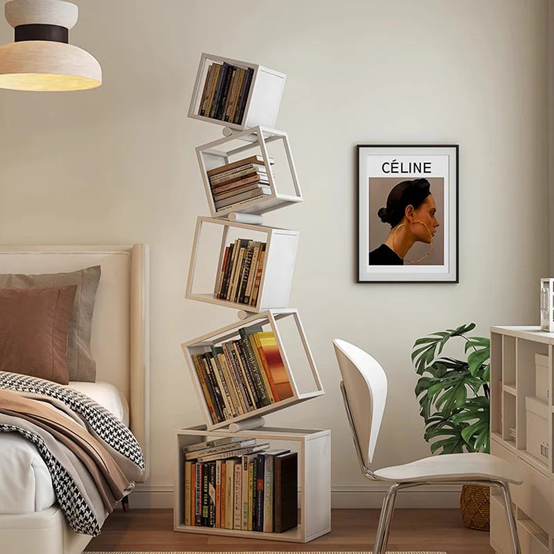 5-Layer Foldable Grid Bookshelf