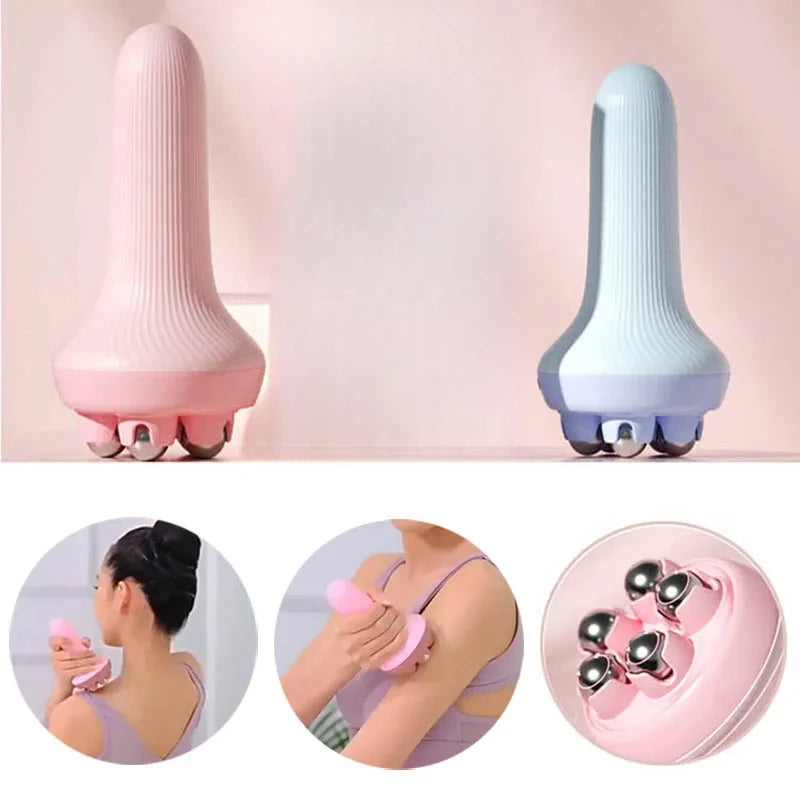 Deep Tissue Handheld Massage Ball with Roller Balls for Neck, Back & Shoulder Pain Relief, Manual 360° Muscle Relax Tool