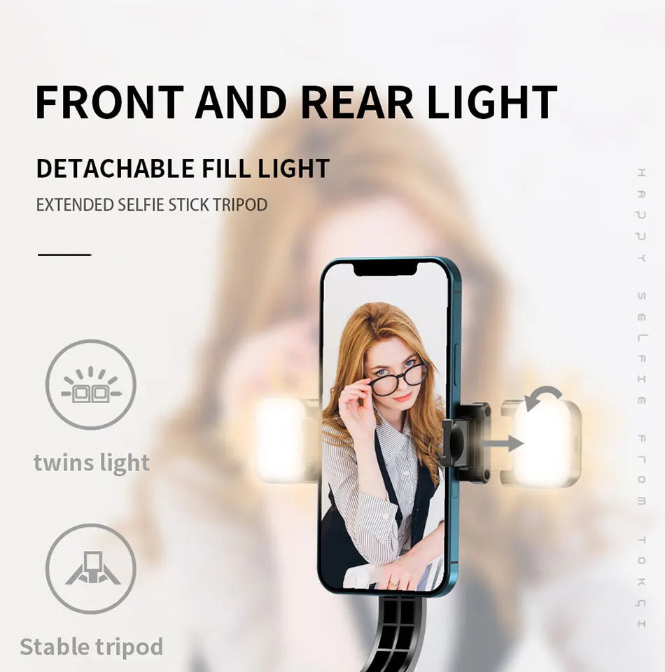 Wireless Bluetooth Double Fill Light Tripod with Remote Shutter for Android & iOS Smartphones