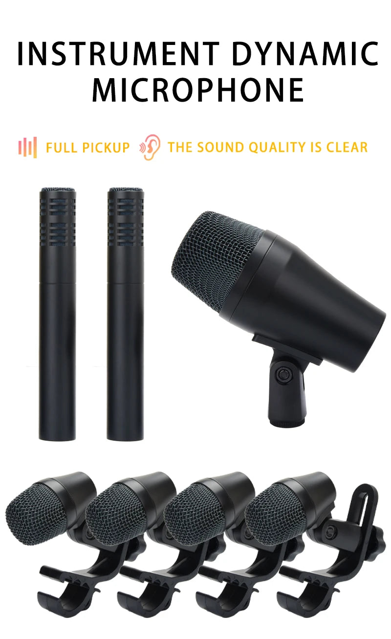914 drum microphone, windproof cotton heart-shaped tubular condenser microphone, for live performances and studio recording
