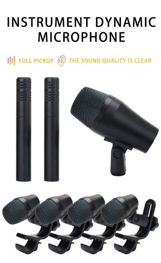 914 drum microphone, windproof cotton heart-shaped tubular condenser microphone, for live performances and studio recording
