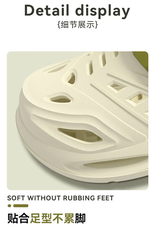 Arch support, anti slip, soft sole, wear-resistant cool slippers for wearing, thick sole breathable odor proof summer hole shoes