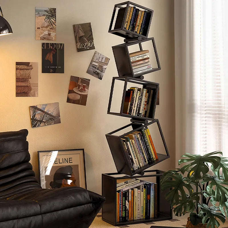 5-Layer Foldable Grid Bookshelf