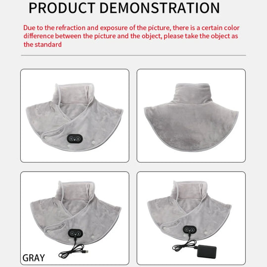 Electric Heating Shoulder Neck Pad Cervical Wrap Three Gear Thermal Compress Massager Vibration Shawl Warm Back Tool Relax Brace