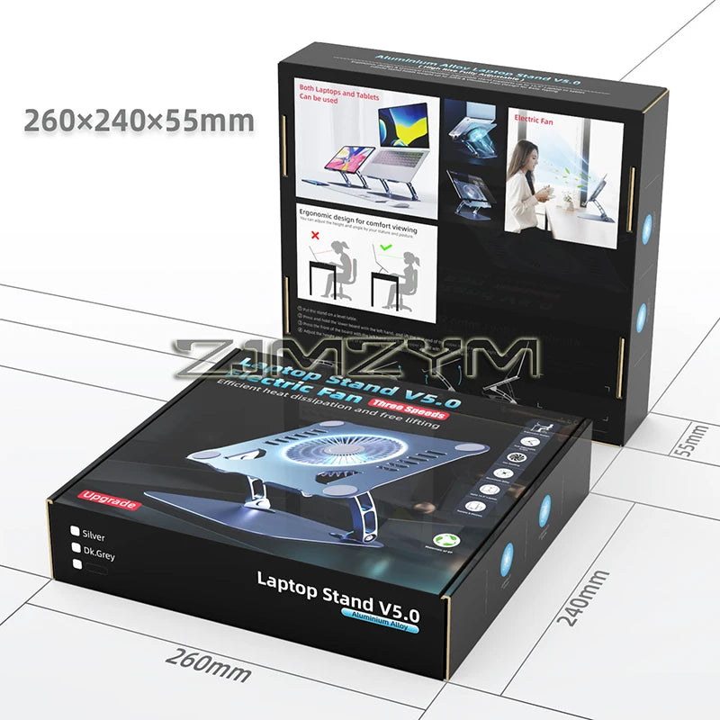 Aluminum Laptop Stand with Cooling Fan