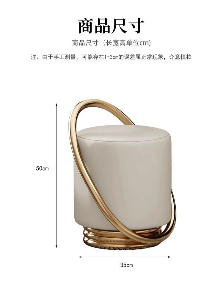 Dressing Table, Stool, Home Living Room Coffee Table, Simple Bedroom Makeup Sofa, Nordic Modern Light Luxury Round Dressing